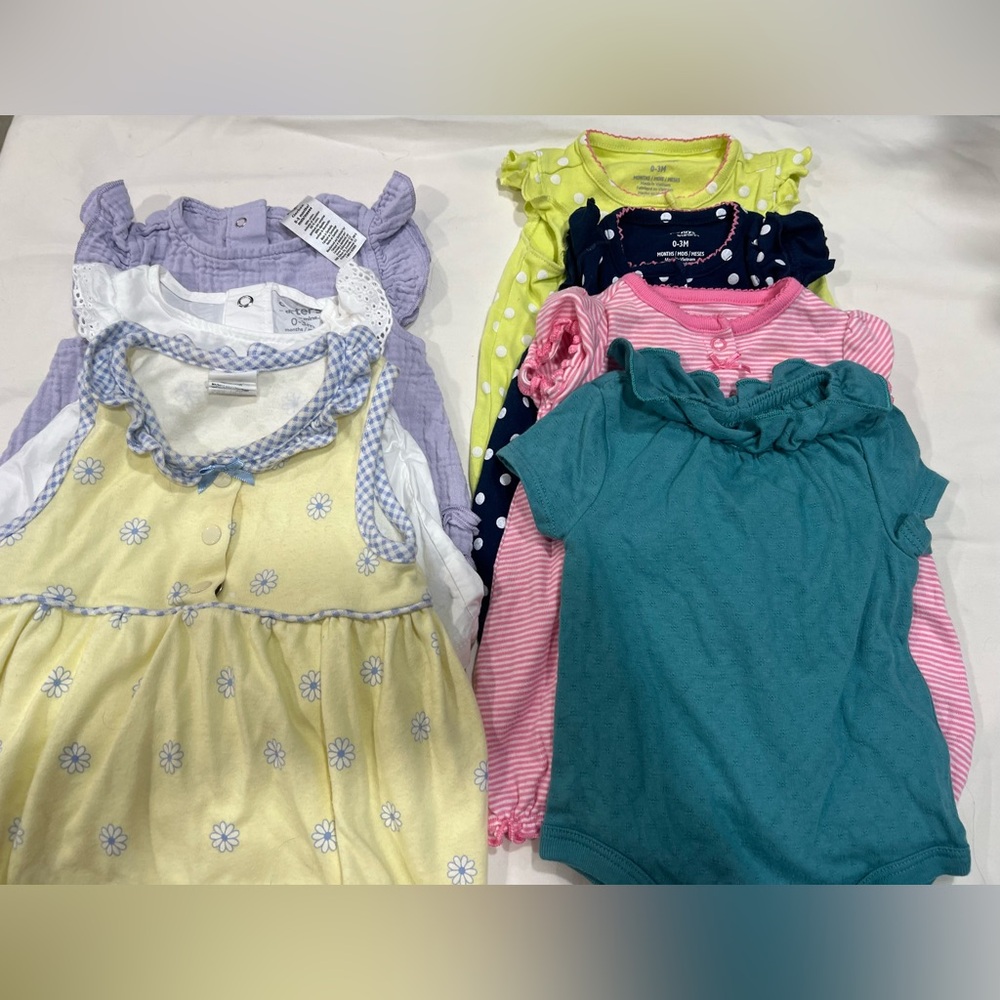 0-3 Months Baby Infant Girl Romper Onesies Bundle